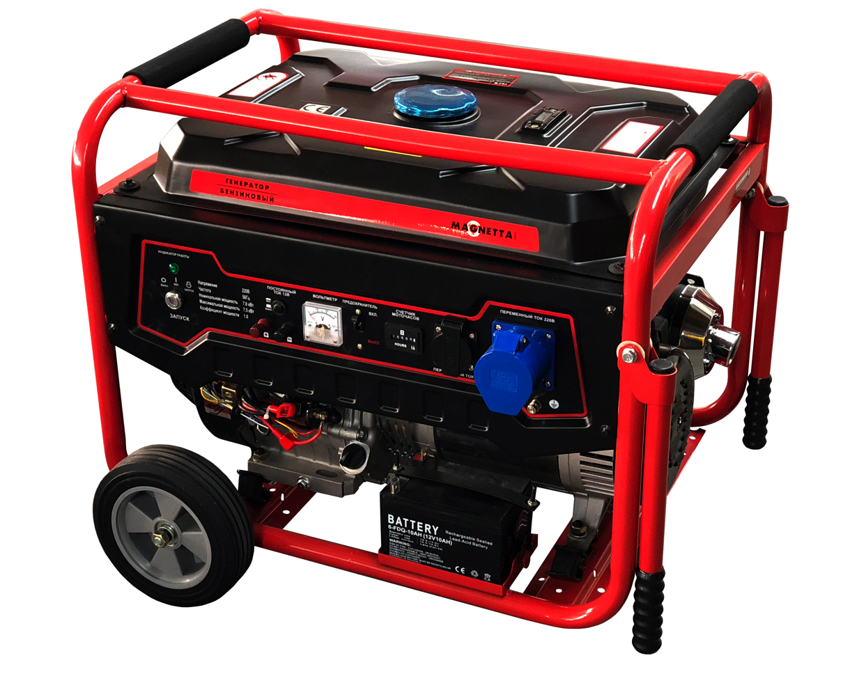 Бензиновый генератор Magnetta GFE9000 (7.5 кВт, 220 В, ручной/электро, бак 25 л) - фото 1 - id-p100506728