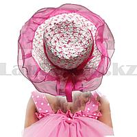 Детская шляпа летняя панамка плетеная розовая