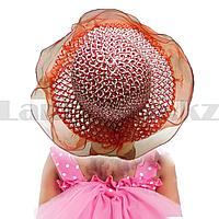 Детская шляпа летняя панамка плетеная красная