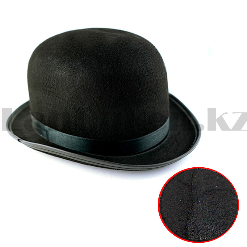 Фетровая шляпа Чарли Чаплина котелок на вечеринку черная - фото 3 - id-p48850347