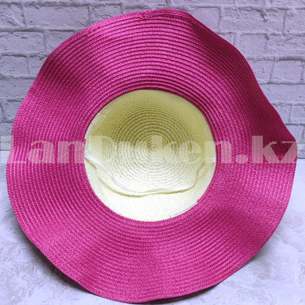 Шляпа летняя пляжная с волнистыми полями розовая - фото 6 - id-p100519293