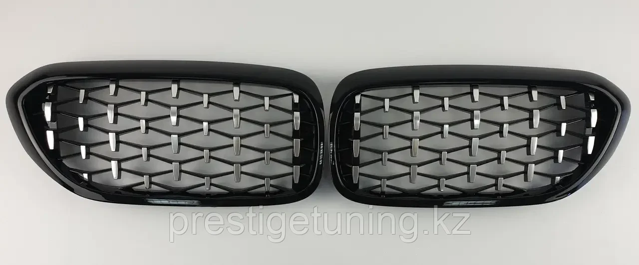 Решетка радиатора на BMW 5-серия (G30) 2017-20 тюнинг дизайн Diamond (Черный цвет и хром), фото 1