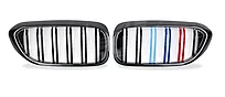 Решетка радиатора на BMW 5-серия (G30) 2017-20 тюнинг дизайн M5 (Черный цвет+M Color)