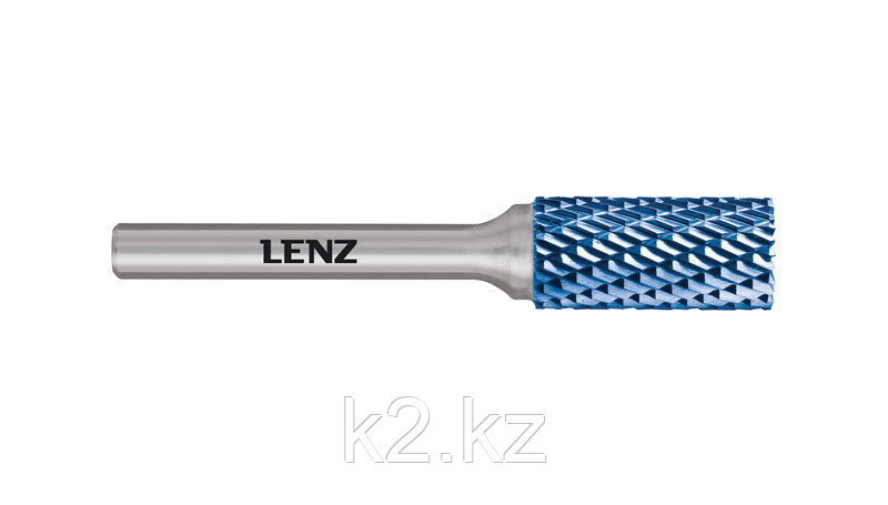 Борфрезы Lenz, форма В (цилиндр с торцовыми зубьями), двойная насечка, покрытие Blue - фото 1 - id-p100519424