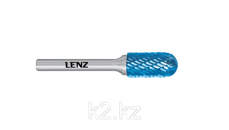 Борфрезы Lenz, форма C (цилиндр со сферическим концом), двойная насечка, покрытие Blue