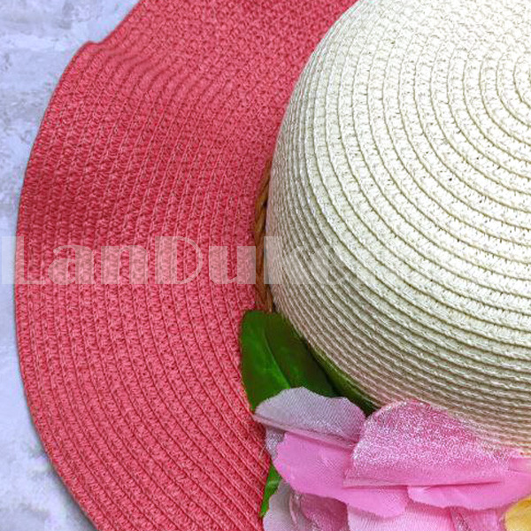 Шляпа летняя пляжная с волнистыми полями красная - фото 8 - id-p100520384