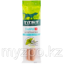 Titbit Dental профилактическое лакомство для собак средних пород снек с мясом индейки с мятой 85гр
