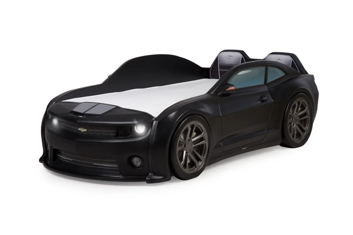 Кровать машинка объёмная (3D) EVO CAMARO ЧЕРНЫЙ МАТОВЫЙ