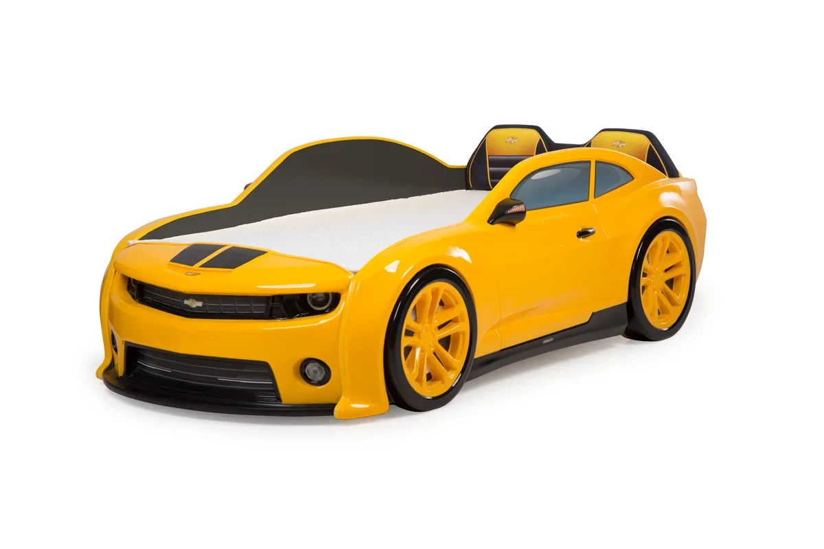 Кровать машинка объемная (3d) EVO "Camaro" желтый - фото 1 - id-p100523128