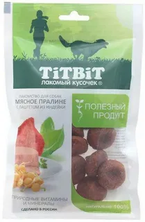 TitBit мясное пралине с паштетом из индейки для собак 85гр - фото 1 - id-p100523129