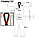 Форма для тхэквондо добок World Taekwondo  белая с красно-черным воротником 130, фото 2