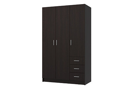 Шкаф для одежды 3-дверный Лофт, венге  120х202х57,5 см, фото 2
