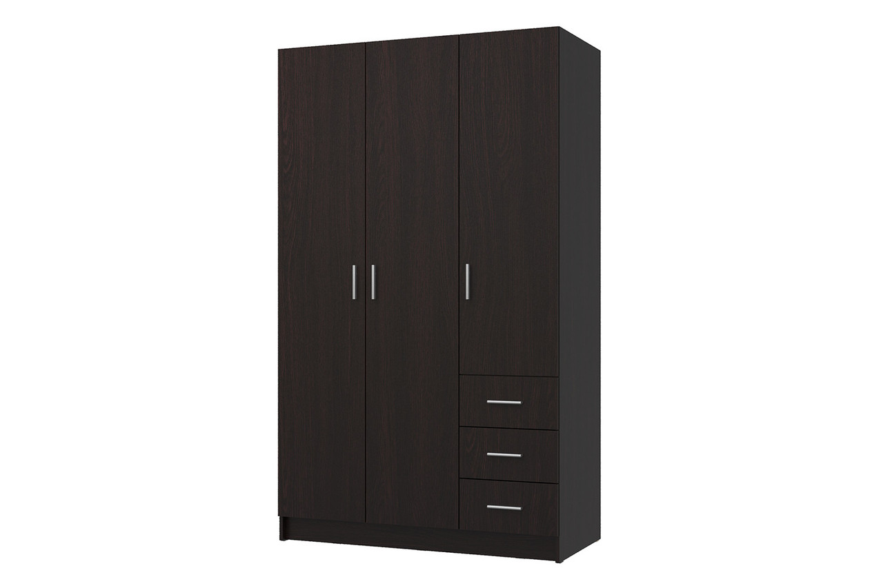 Шкаф для одежды 3-дверный Лофт, венге 120х202х57,5 см - фото 1 - id-p100523300