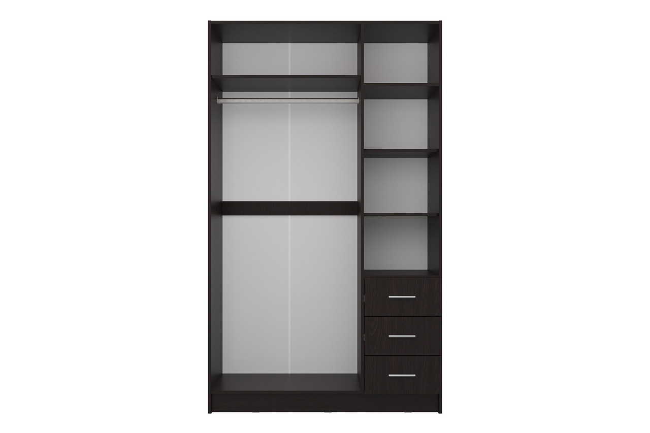 Шкаф для одежды 3-дверный Лофт, венге 120х202х57,5 см - фото 4 - id-p100523300