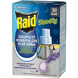 Электрофумигатор с жидкостью от комаров Raid Лаванда 30 ночей