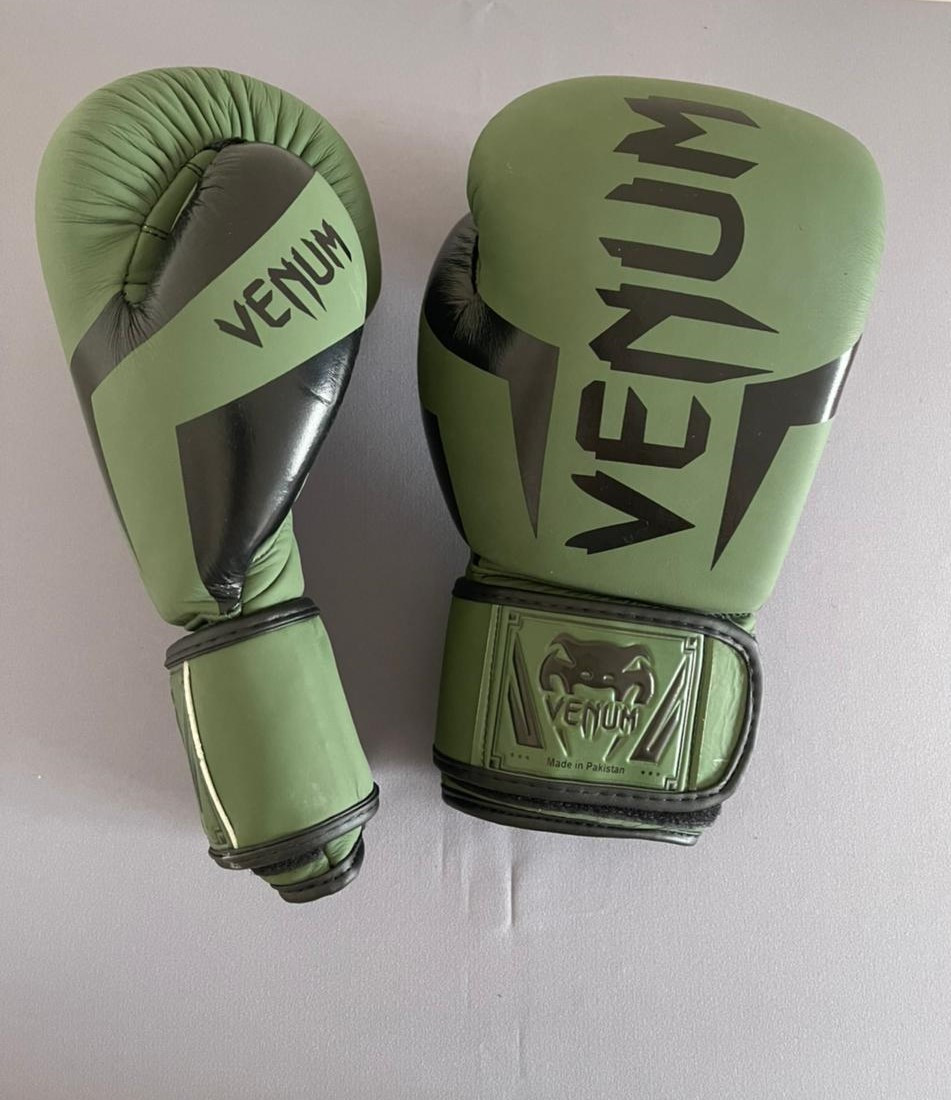 Боксерские перчатки Venum Elite green/black - фото 5 - id-p100521723