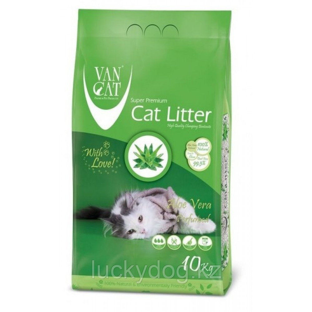 Van Cat  ALOE VERA, 10 кг, алое вера Комкующийся наполнитель