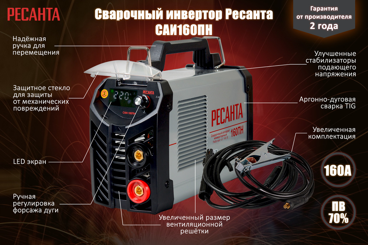 Инверторный сварочный аппарат РЕСАНТА САИ-160ПН