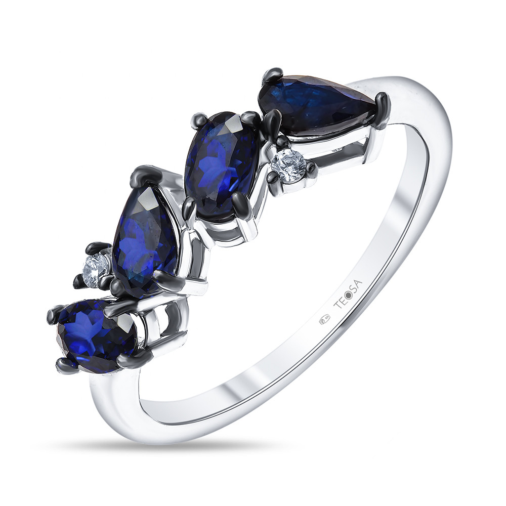 Кольцо из серебра с фианитом AQUAMARINE позолота, 68054# размеры - 17