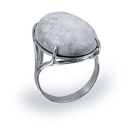 Кольцо из серебра с хризоколлой и амазонитом Елана 211432 покрыто  родием