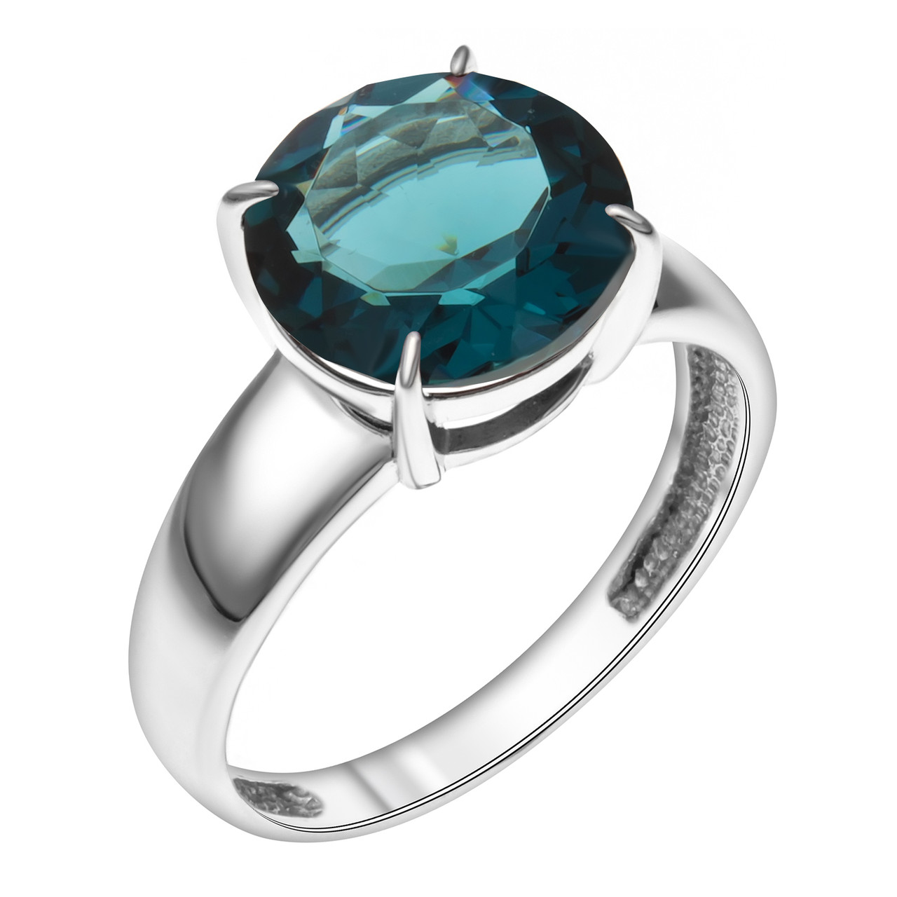 Серебряное кольцо с фианитом синт. и фианитом Teosa 1000-0386-TLC покрыто родием