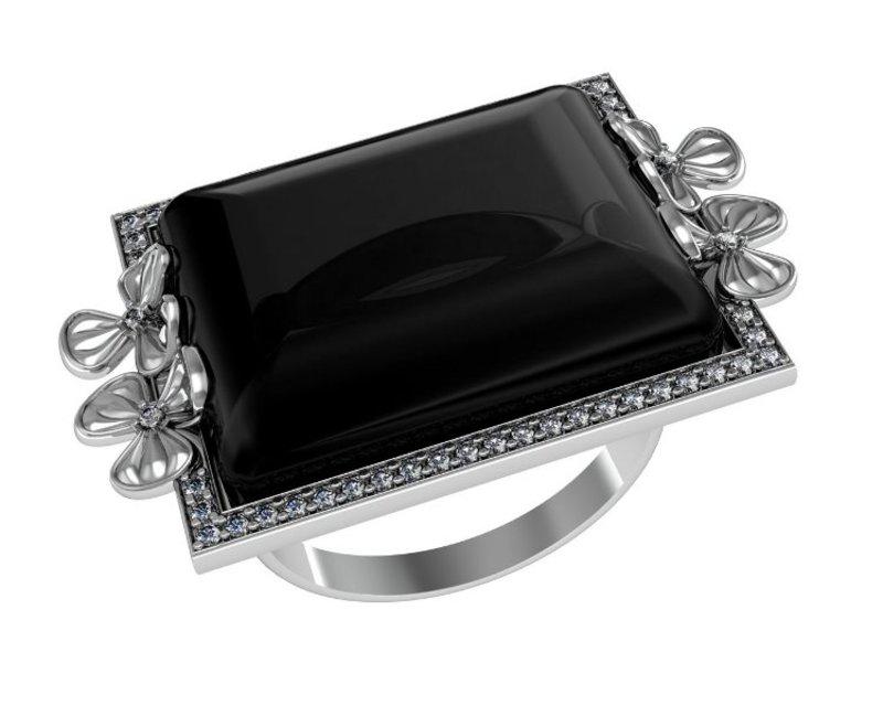 Серебряное кольцо Приволжский ювелир 261017 покрыто  родием