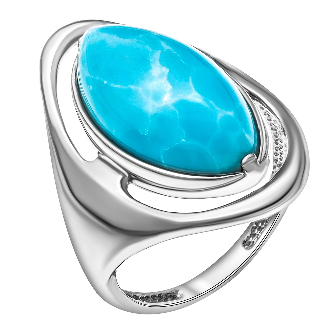 Кольцо из серебра с ларимаром и Aquamarine 920Y11128aa покрыто родием