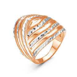 Серебряное кольцо Красная Пресня позолота,  2309411-5 размеры - 19 20