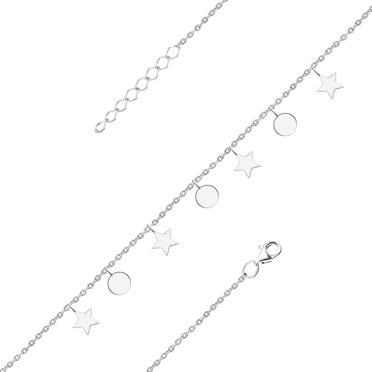 Серебряный браслет TEOSA покрыто родием 10529-2325-00 размеры - 17