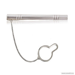 Зажим из серебра с фианитом Aquamarine 70112 покрыто  родием