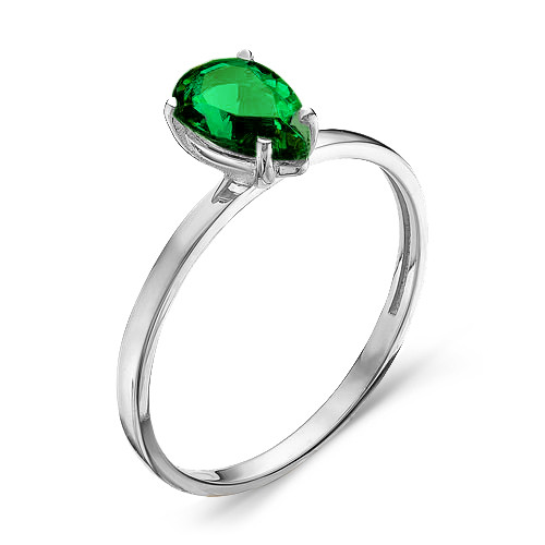 Серебряное кольцо с фианитом цветным и фианитом Teosa 100-1084-EM покрыто родием