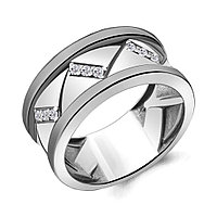 Серебряное кольцо с фианитом Aquamarine 68658А.5 покрыто родием коллекц. Rich