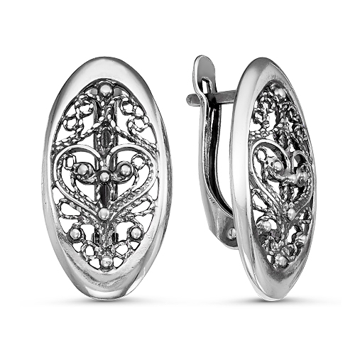 Серебряные серьги Красная Пресня 33010254 ,с английским замком