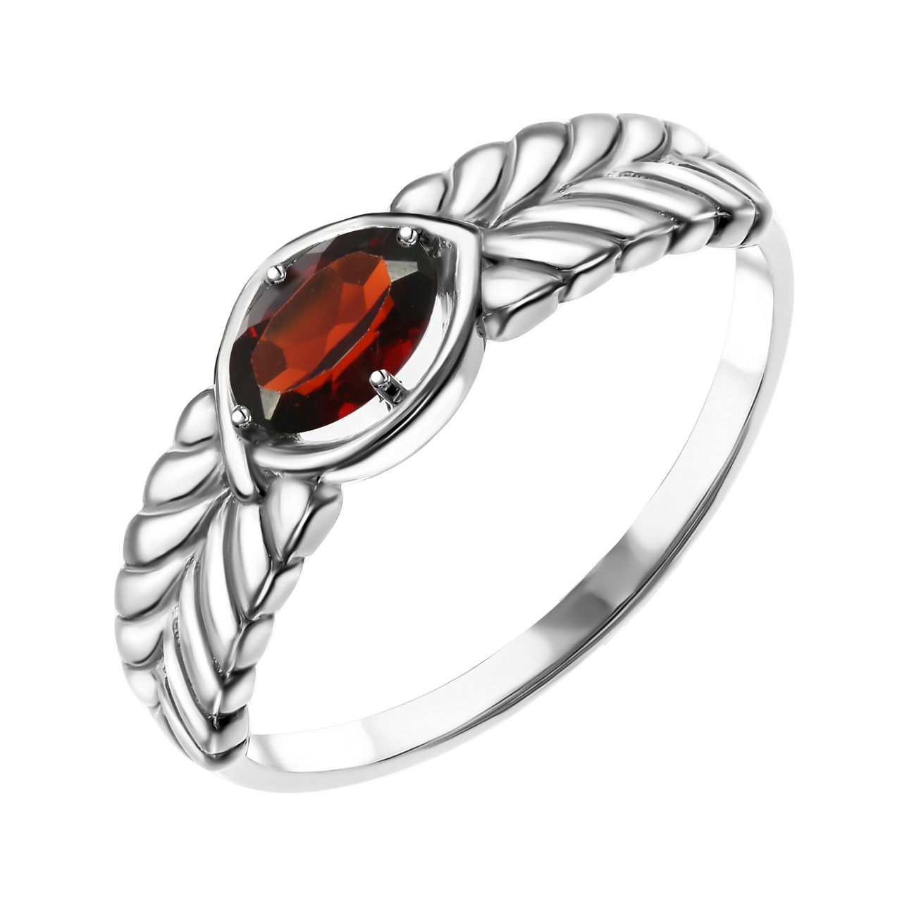 Серебряное кольцо с гранатом TEOSA 10127-2721-GR покрыто родием