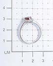 Кольцо из серебра с фианитом и рубином нат. (h) Teosa R-DRGR00677-RB покрыто  родием, фото 2