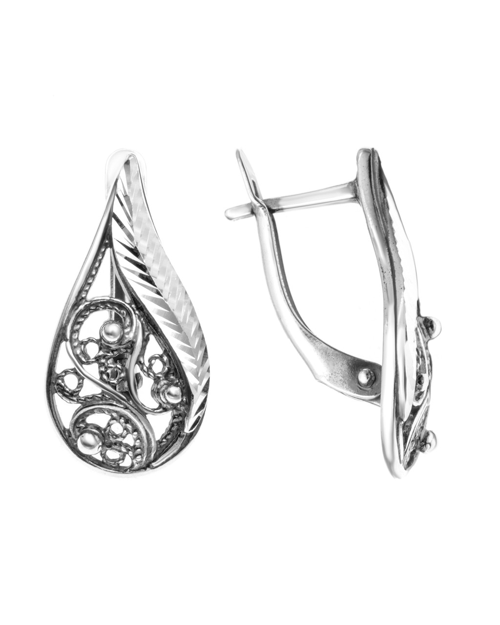 Серебряные серьги Красная Пресня , с английским замком 3309582-5