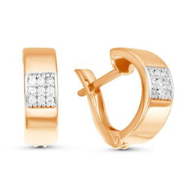 Серьги из серебра с фианитом Красная Пресня 3389709Д покрыто родием,с английским замком