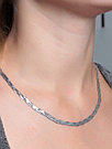 Цепь из серебра Teosa D35302-45 покрыто  родием, коса, фото 3