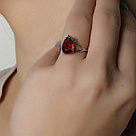 Серебряное кольцо с фианитом синт. TEOSA 10120-0154-RBZ покрыто  родием, фото 3