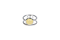 Серебряное кольцо с фианитом и янтарём Коротков IN-1-1S покрыто родием