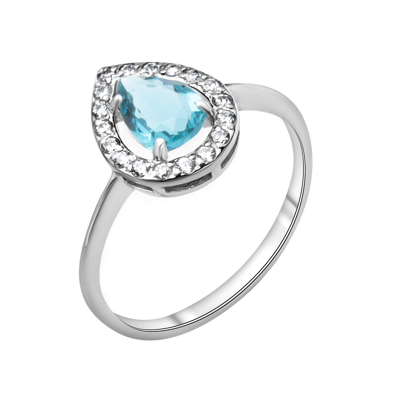 Серебряное кольцо с фианитом TEOSA 100-579-TL покрыто родием