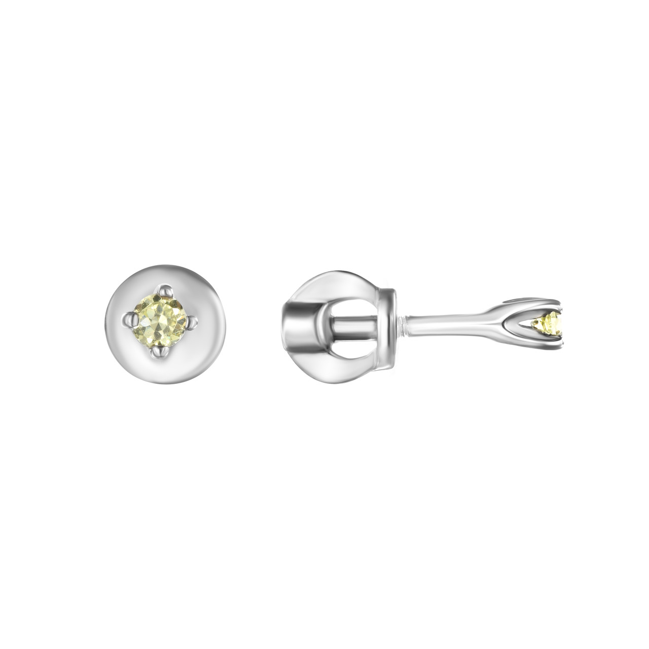 Серебряные серьги с фианитом синт. и фианитом TEOSA 121-204-PZ покрыто родием,винтовой замок