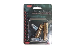 (RF-HRC08/06) Соединитель "елочка"+"елочка" 12мм x 10мм ( к-т 2 шт. + хомуты для крепежа) в блистере