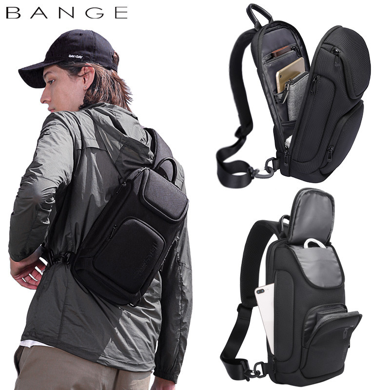 Кросс-боди сумка слинг мини-рюкзак Bange BG-7565 (черная)