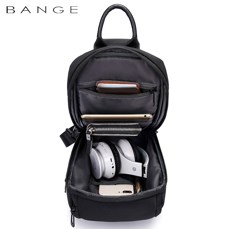 Кросс-боди сумка слинг мини-рюкзак Bange BG-7565 (черная) - фото 3 - id-p100540451