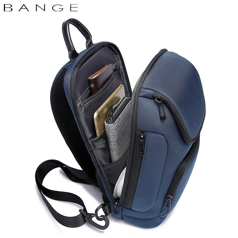 Кросс-боди сумка слинг мини-рюкзак Bange BG-7565 (синяя) - фото 7 - id-p100540505