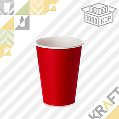Бумажный стакан Красный 350мл ○ D90 (50уп ○ 1000кор)