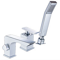 LM5845CW Контест Смеситель для ванны встр.,на 3 отверстия, с аксесс., хром/белый (319R) (к/к 4)