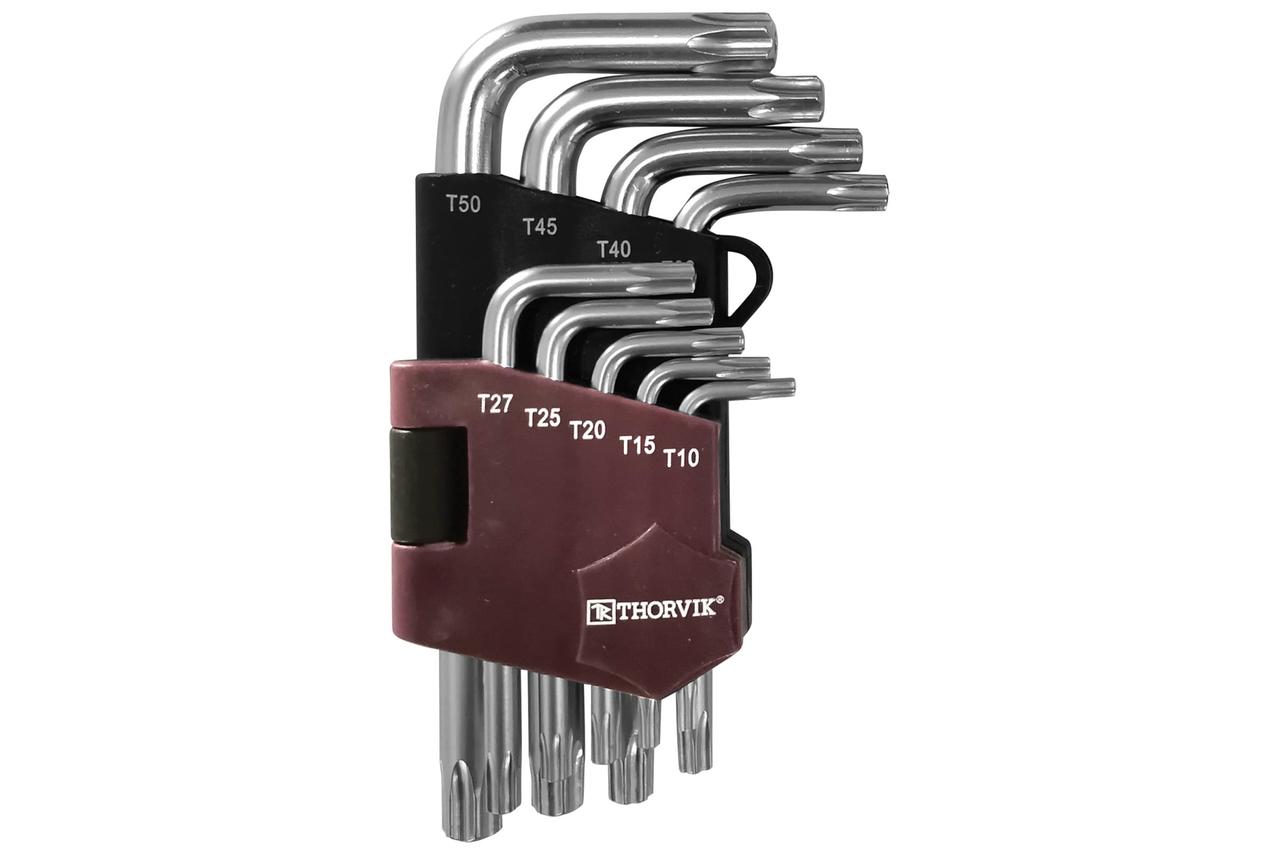Набор ключей торцевых T-TORX® коротких с центрированным штифтом, Т10H-T50H, 9 предметов TTKS9S - фото 1 - id-p86211088