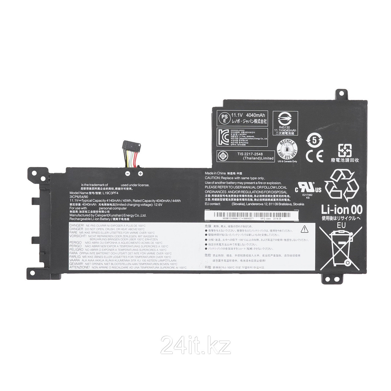 Аккумулятор L19C3PF4 для ноутбука Lenovo 11.52V 45Wh 3910mAh Оригинал